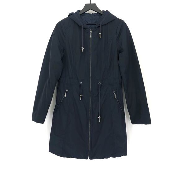 LAUNDRY By Shelli Segal Reversible Quilted Jacket Navy Blue S - Picture 5 of 10